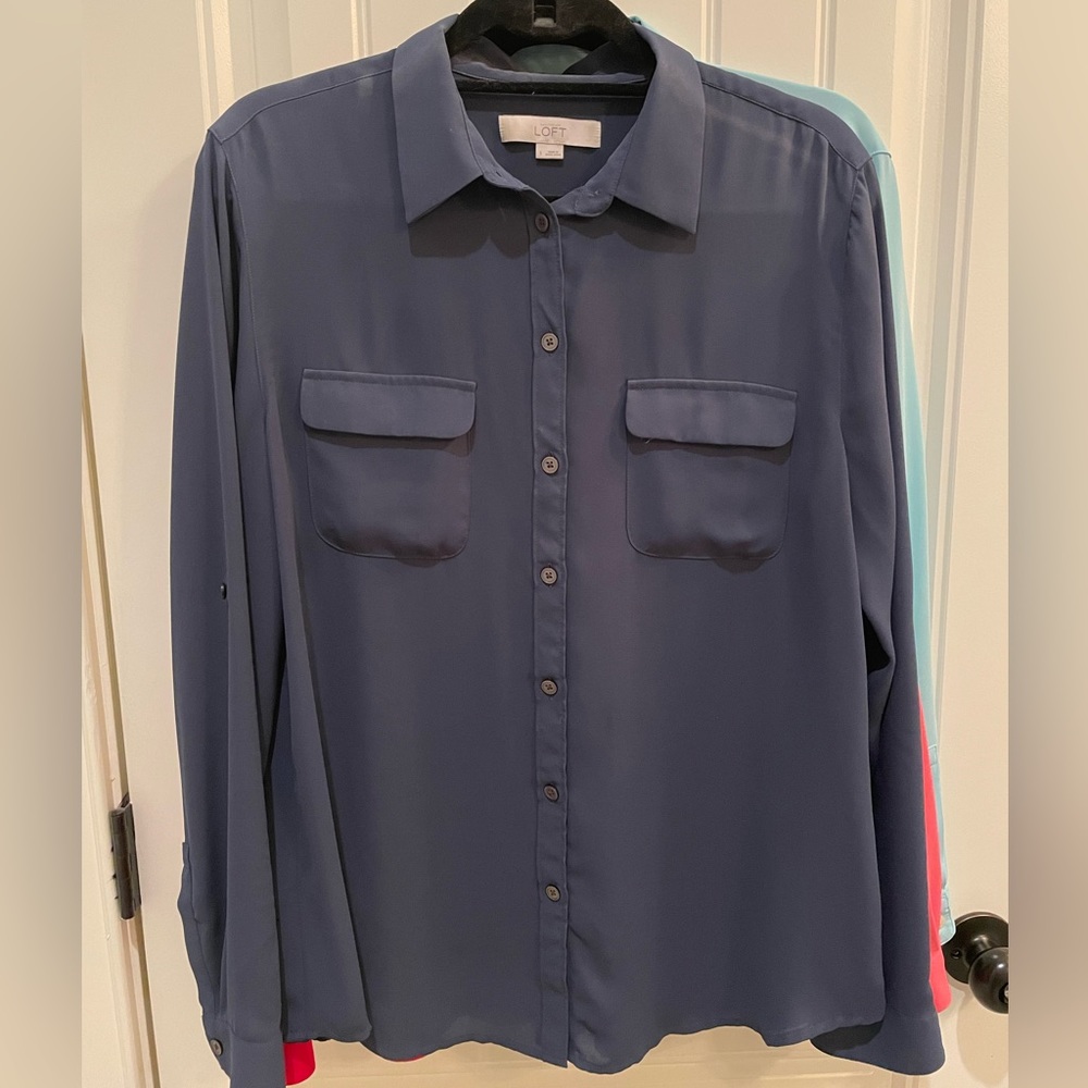 Dark blue Loft button-up